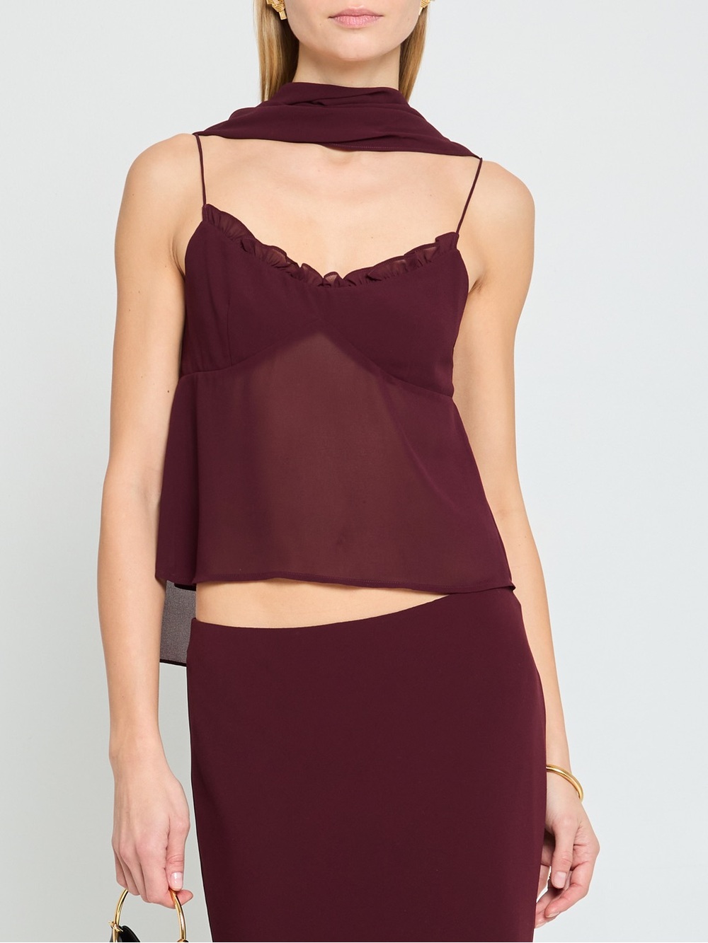 Few Moda Halsey Women's Burgundy Spaghetti Strap Camisole NWT Size 2
